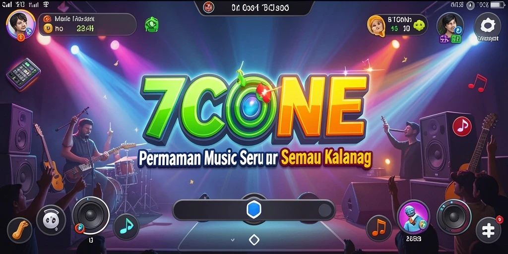 Tampilan menarik dari gameplay 7CONE yang penuh warna.