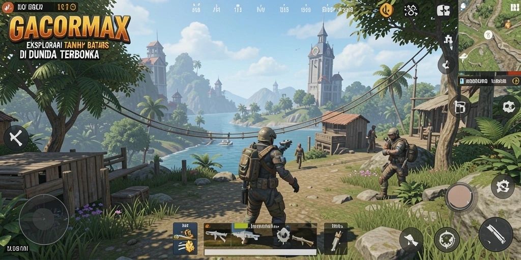 Screenshot GACORMAX memperlihatkan gameplay Open World yang mendalam dan interaktif.