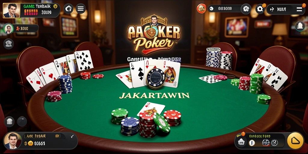 Tampilan menarik dari gameplay Poker di JAKARTAWIN.