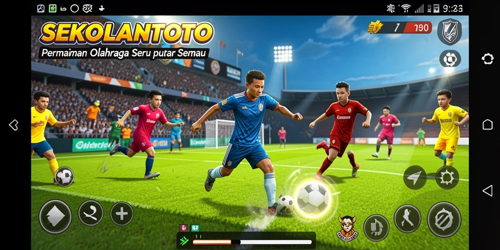 Tampilan gameplay seru dari SEKOLAHTOTO yang memperlihatkan aksi di lapangan.