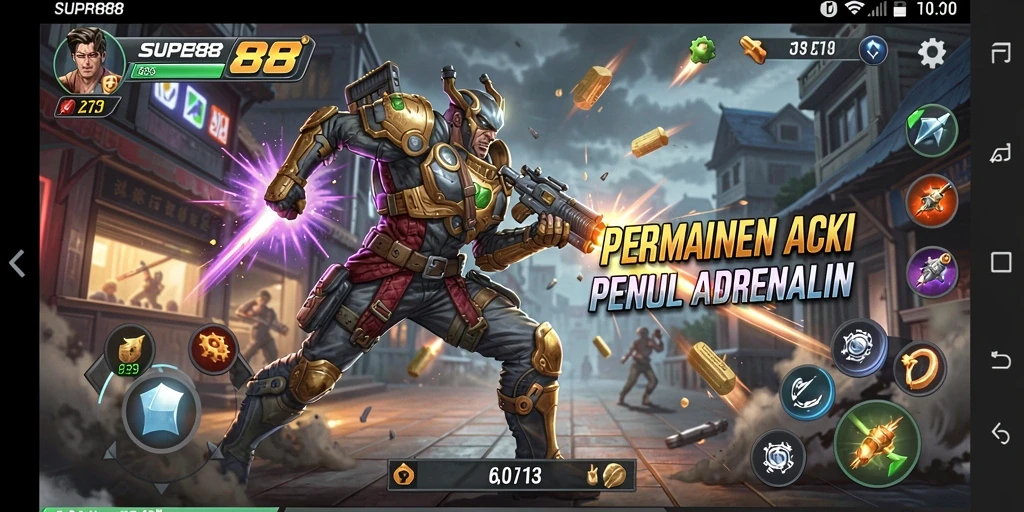 Screenshot dari gameplay SUPER88 yang intens dan mendebarkan.